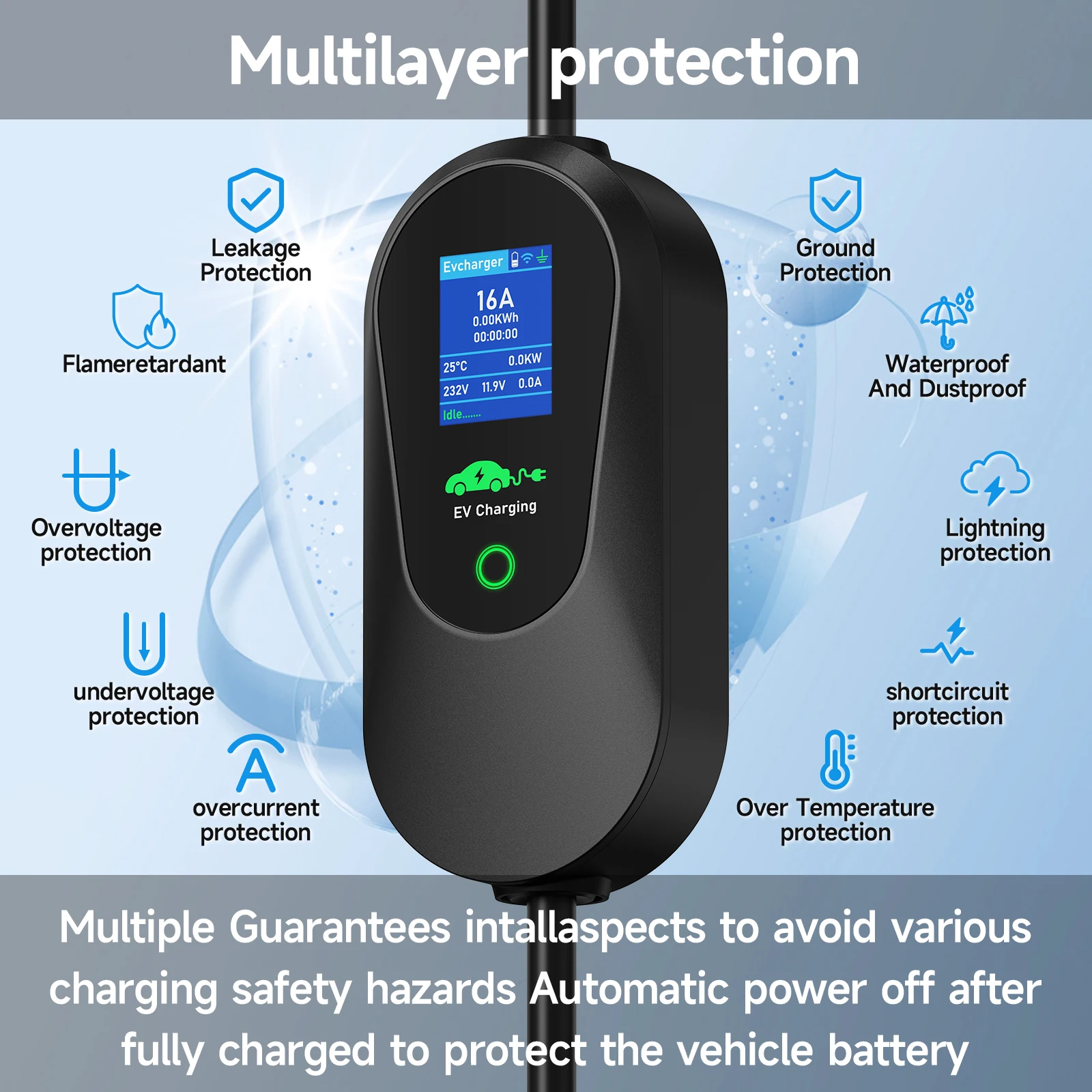 Puppyfc 3.6KW/7KW/11KW Pengisi - Type 2 Portable Ev Charger 11Kw Cee ulasan dan harga