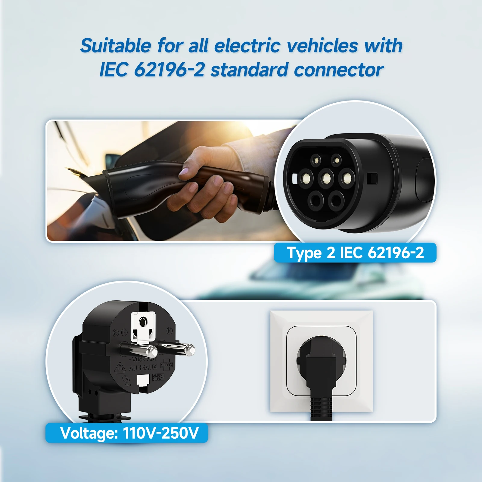 Puppyfc 3.6KW/7KW/11KW Pengisi - Type 2 Portable Ev Charger 11Kw Cee ulasan dan harga