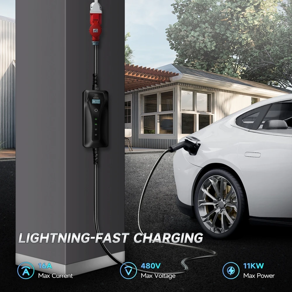 Pengisi daya mobil listrik por - Type 2 Portable Ev Charger 11Kw Cee ulasan dan harga